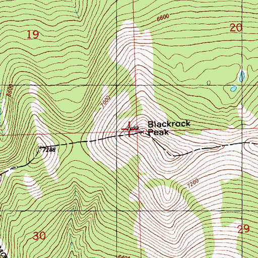 Topographic Map of Blackrock Peak, MT