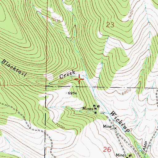 Topographic Map of Blacktail Creek, MT