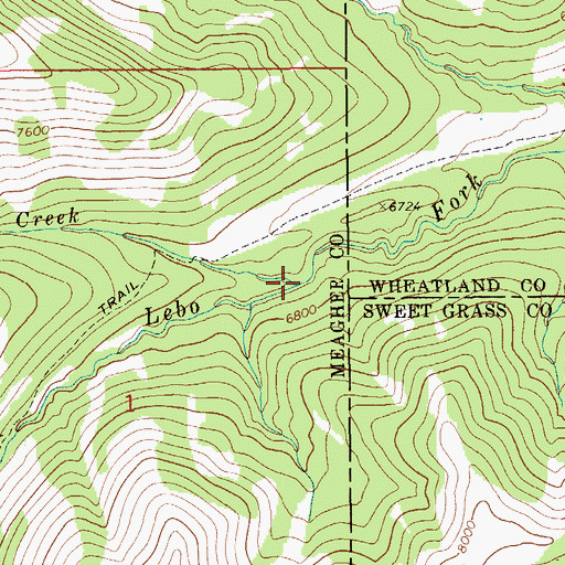 Topographic Map of Blacktail Creek, MT