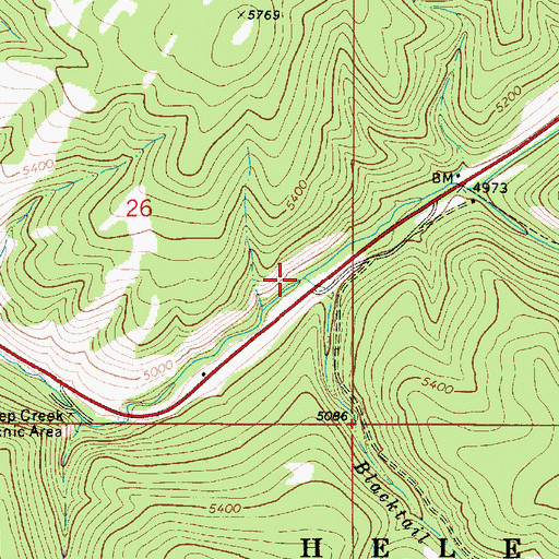 Topographic Map of Blacktail Creek, MT