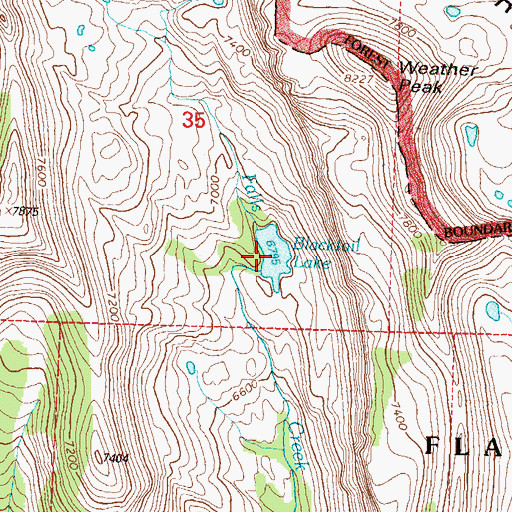 Topographic Map of Blacktail Lake, MT