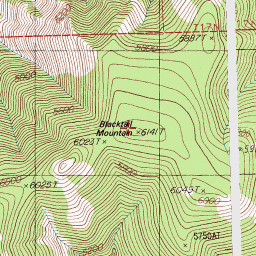 Topographic Map of Blacktail Mountain, MT