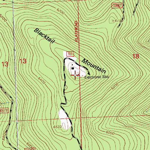 Topographic Map of Blacktail Mountain, MT