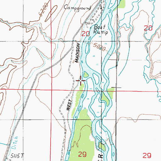 Topographic Map of Blaine Spring Creek, MT