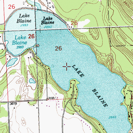 Topographic Map of Lake Blaine, MT