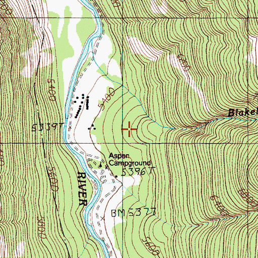 Topographic Map of Blakely Creek, MT