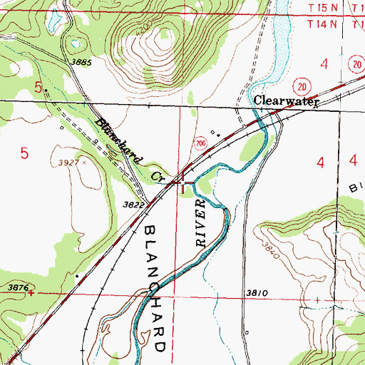 Topographic Map of Blanchard Creek, MT