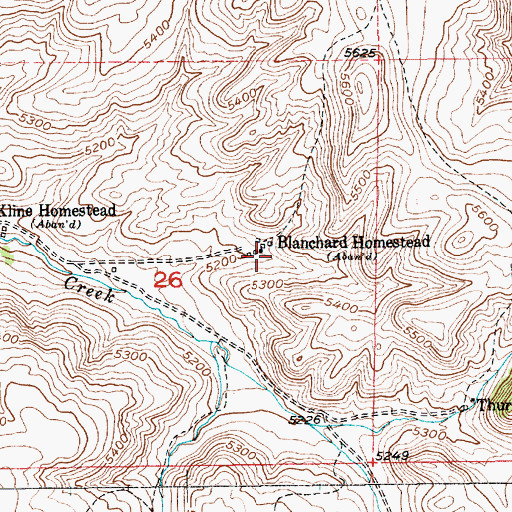 Topographic Map of Blanchard Homestead, MT