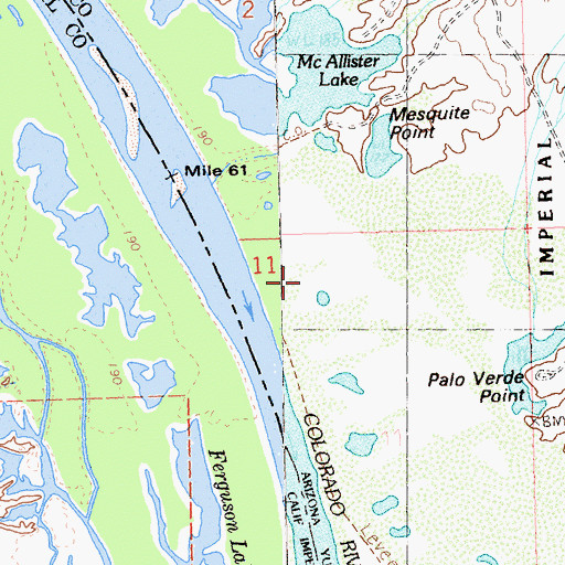 Topographic Map of McAllister Wash, AZ