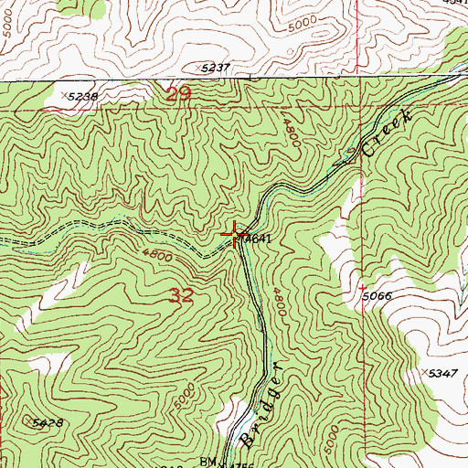 Topographic Map of Blind Bridger Creek, MT