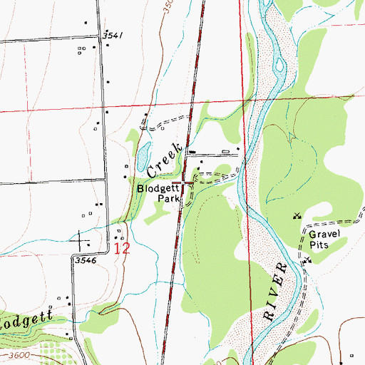 Topographic Map of Blodgett Park, MT