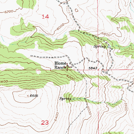 Topographic Map of Blome Ranch, MT