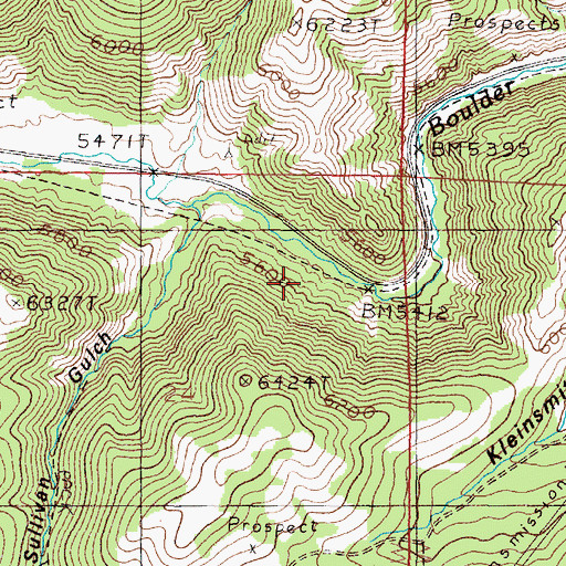 Topographic Map of Blue Bell Health Mine, MT