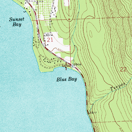 Topographic Map of Blue Bay Creek, MT