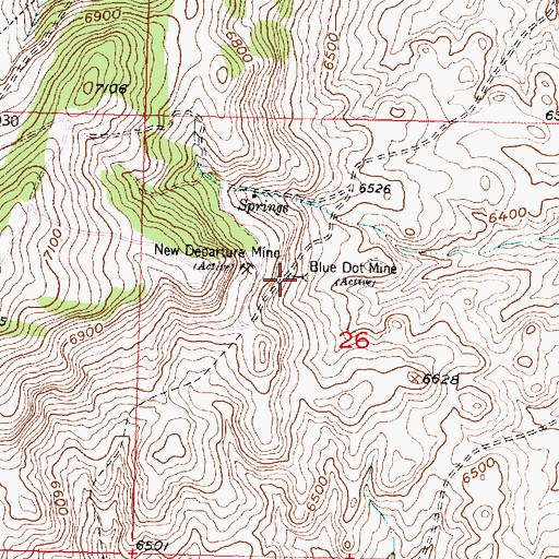 Topographic Map of Blue Dot Mine, MT