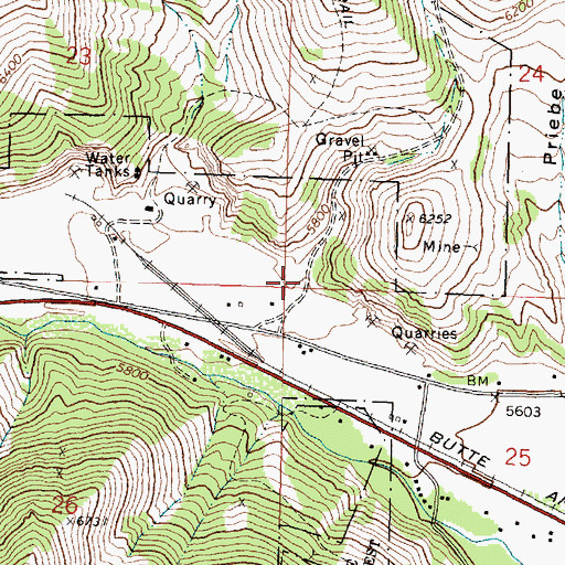 Topographic Map of Blue Eyed Nellie Gulch, MT