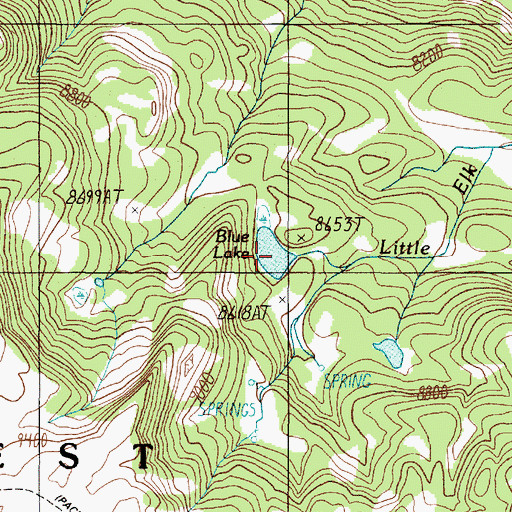 Topographic Map of Blue Lake, MT