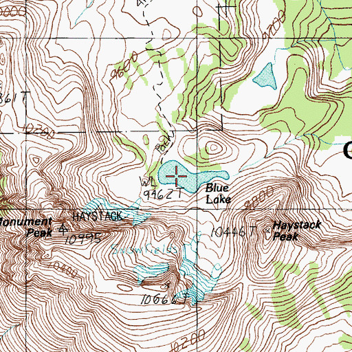 Topographic Map of Blue Lake, MT