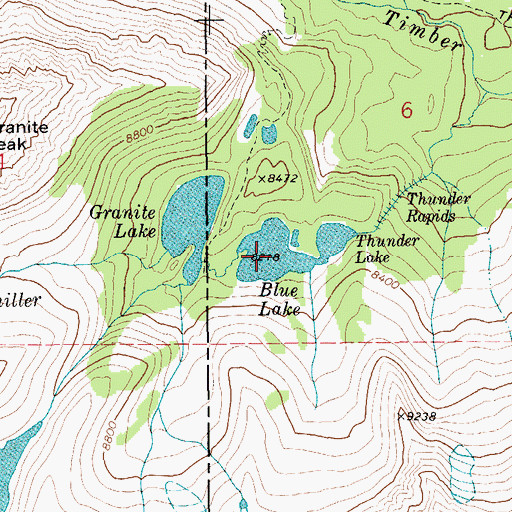 Topographic Map of Blue Lake, MT