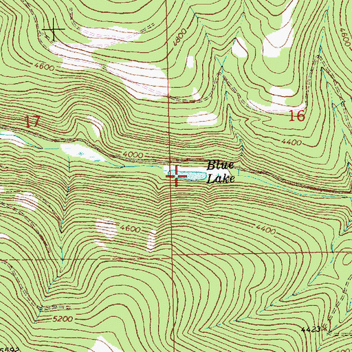 Topographic Map of Blue Lake, MT