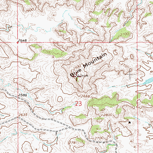Topographic Map of Blue Mountain, MT