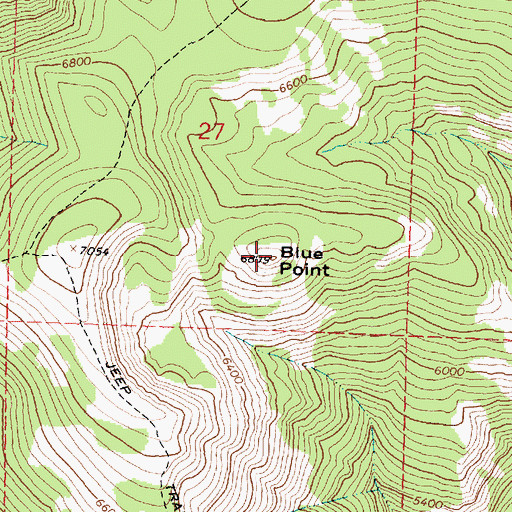 Topographic Map of Blue Point, MT
