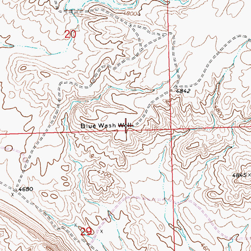 Topographic Map of Blue Wash Well, MT