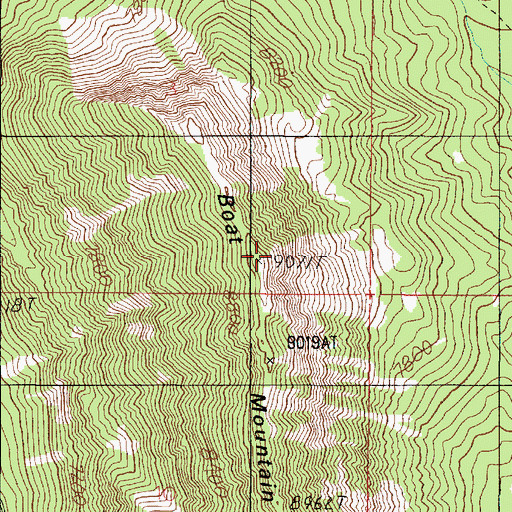 Topographic Map of Boat Mountain, MT
