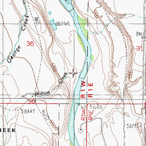 Topographic Map of Bobcat Creek, MT