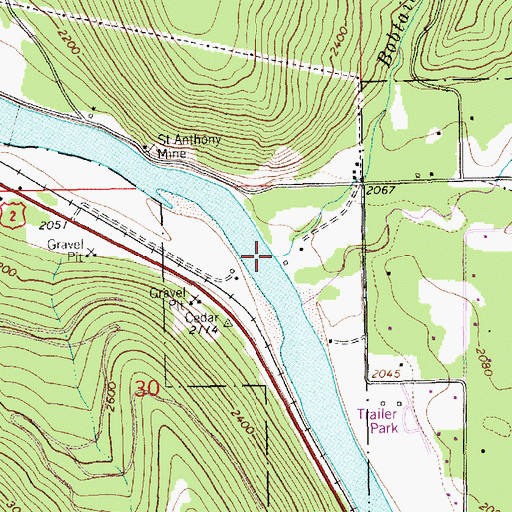 Topographic Map of Bobtail Creek, MT