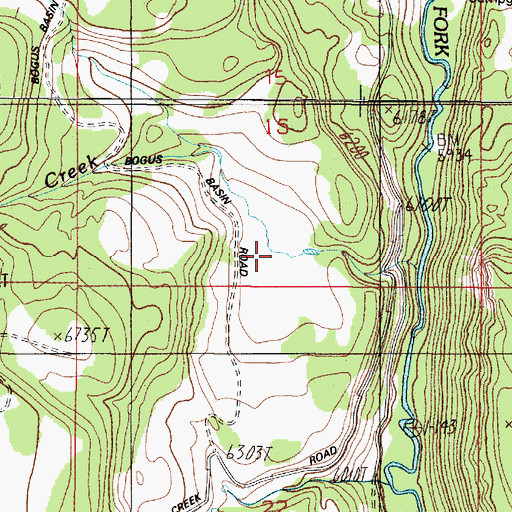 Topographic Map of Bogus Creek, MT