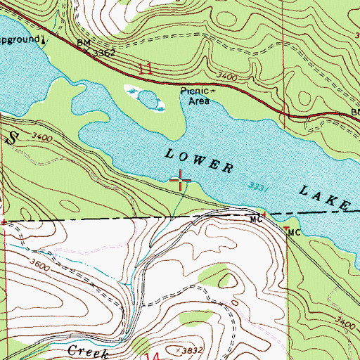 Topographic Map of Boiling Springs Creek, MT
