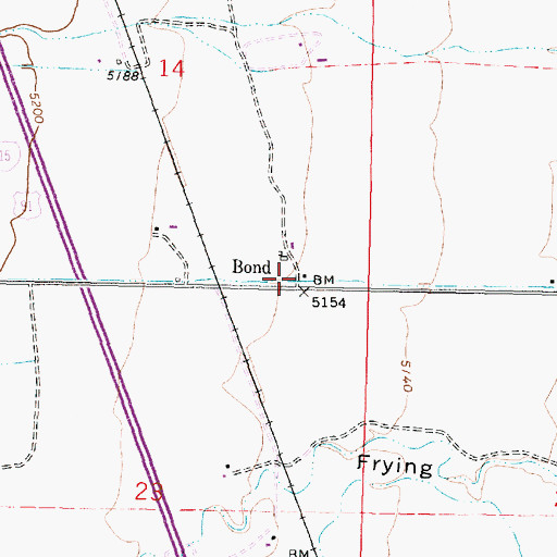 Topographic Map of Bond, MT