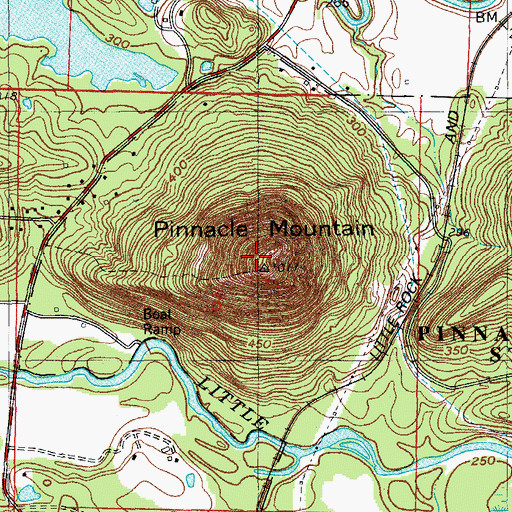 Topographic Map of Pinnacle Mountain, AR