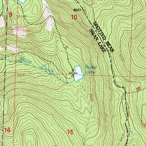 Topographic Map of Bond Lake, MT