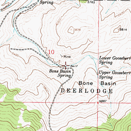 Topographic Map of Bone Basin Spring, MT