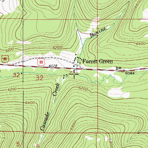 Topographic Map of Bonine Creek, MT