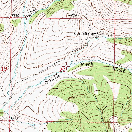 Topographic Map of Bonita Fork, MT