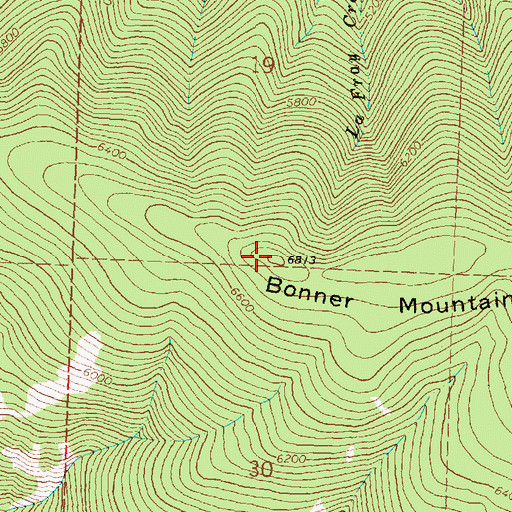 Topographic Map of Bonner Mountain, MT