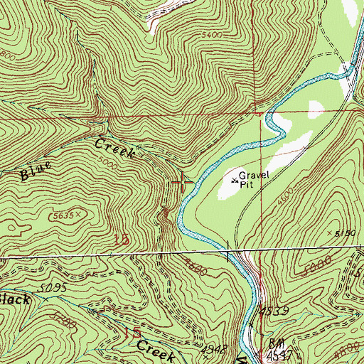 Topographic Map of Bonnie Blue Creek, MT