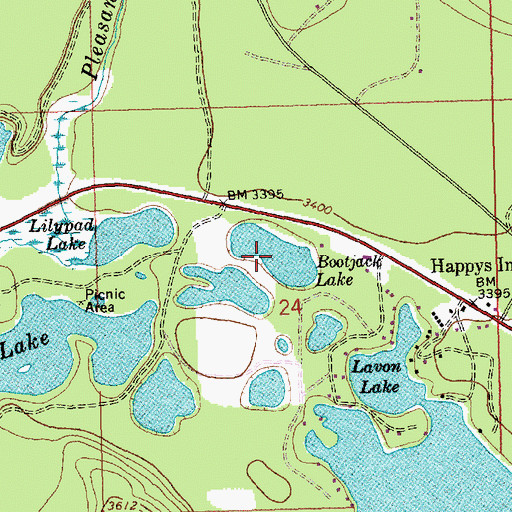 Topographic Map of Bootjack Lake, MT