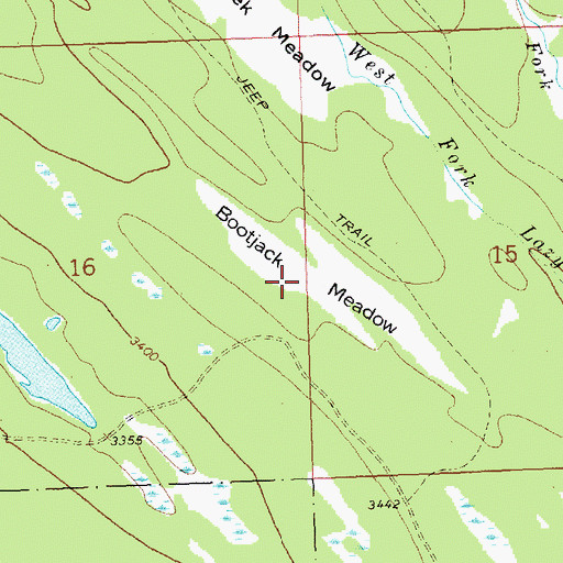 Topographic Map of Bootjack Meadow, MT