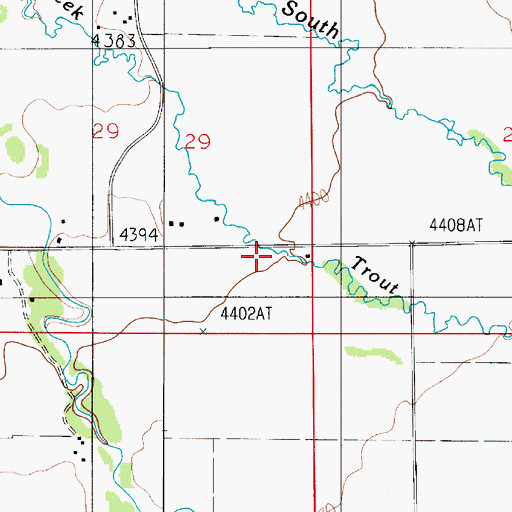 Topographic Map of Bostwick Creek, MT