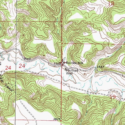 Topographic Map of Bottles School (historical), MT
