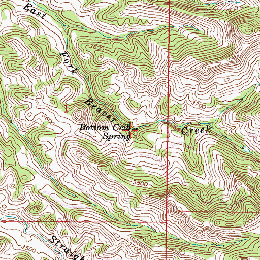 Topographic Map of Bottom Crib Spring, MT