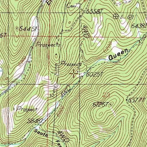 Topographic Map of Boulaway Mine, MT