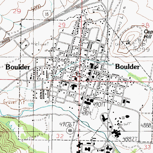 Topographic Map of Boulder, MT