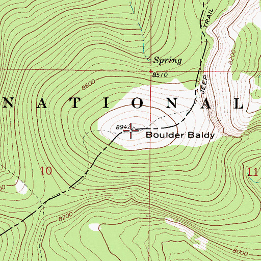 Topographic Map of Boulder Baldy, MT