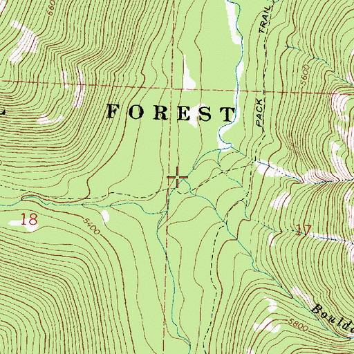 Topographic Map of Boulder Creek, MT