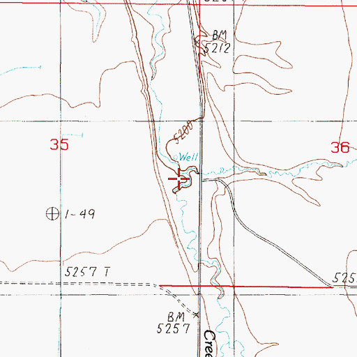 Topographic Map of Boulder Creek, MT